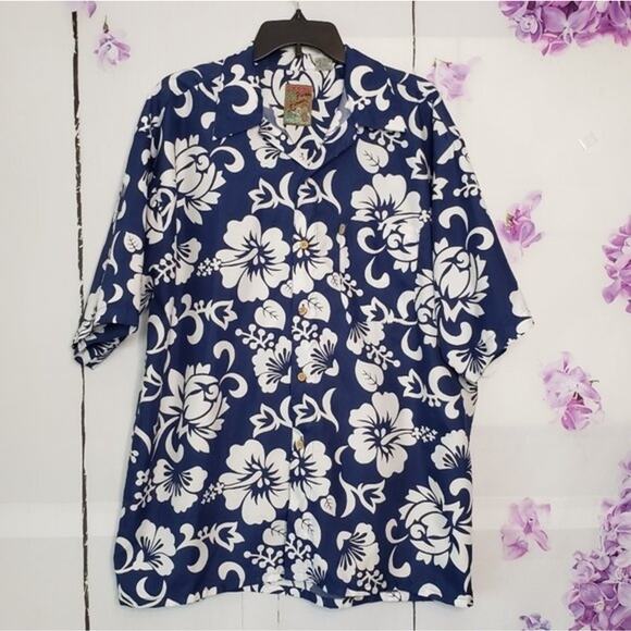Pineapple Connection Other - Pineapple Connection Hawaiian Floral Button Casual Shirt L